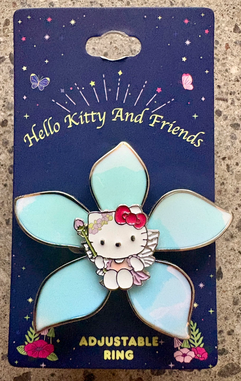 Hello Kitty Fairy Flower Adjustable Ring Sanrio Neon Tuesday New