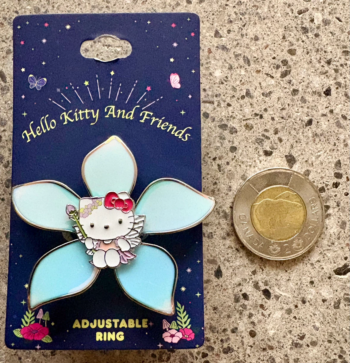 Hello Kitty Fairy Flower Adjustable Ring Sanrio Neon Tuesday New - photo 5