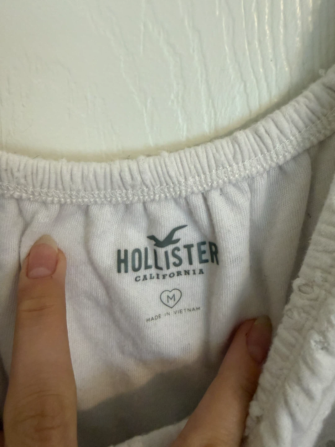 Hollister White Eyelet Crop Top - photo 2