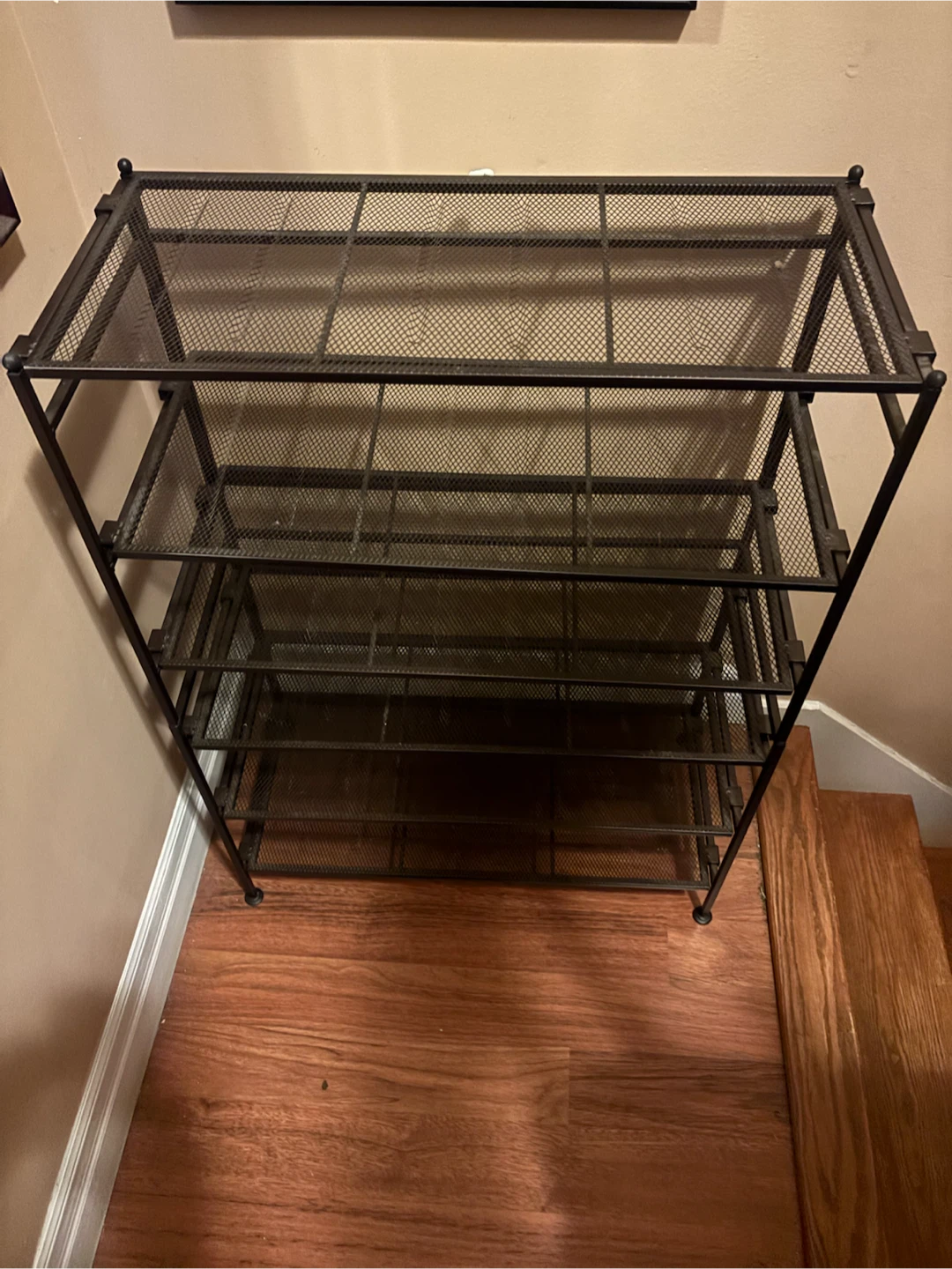 Black 5-Tier Metal Mesh Shoe Rack