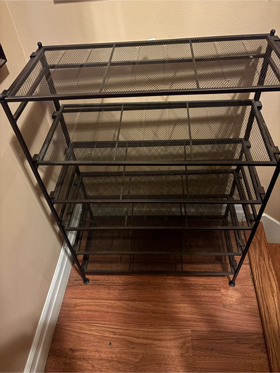 Black 5-Tier Metal Mesh Shoe Rack - photo 2