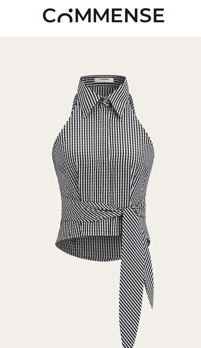 Commense Gingham Halter Top Size M