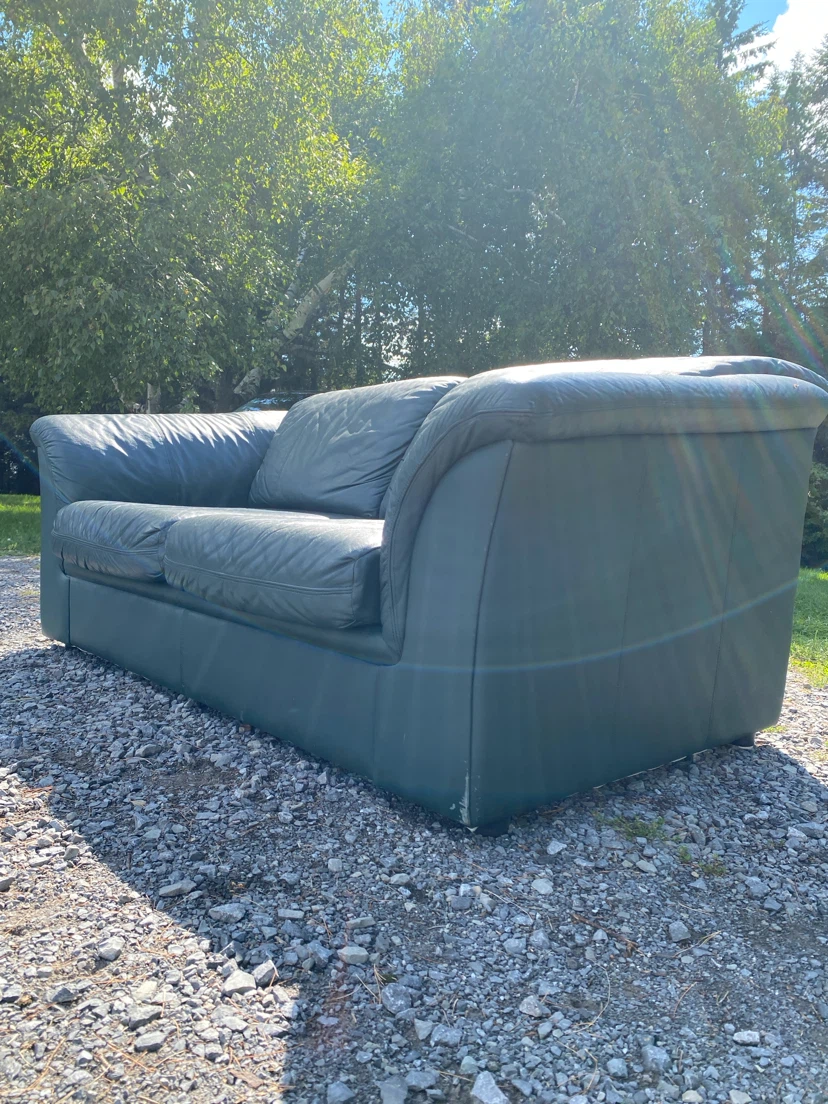 Genuine Leather Green Teal Love seat Sofa (CAN DELIVER) - photo 4