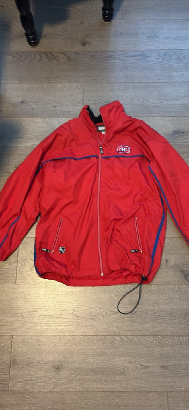 Vintage Montreal Canadiens NHL Full-Zip Red Windbreaker Jacket
