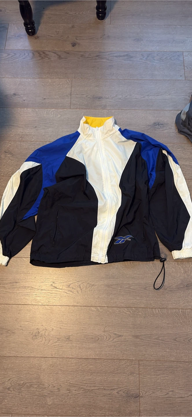 Reebok Track Jacket Blue/White/Black - Size M