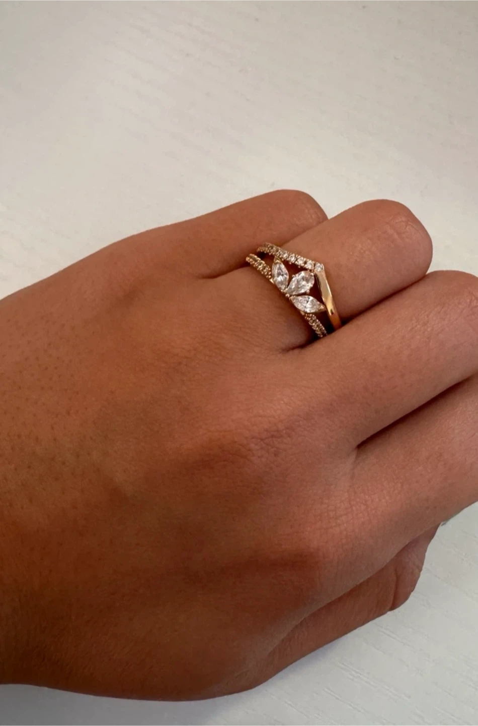 14K Rose Gold-Plated Pandora Stackable Rings