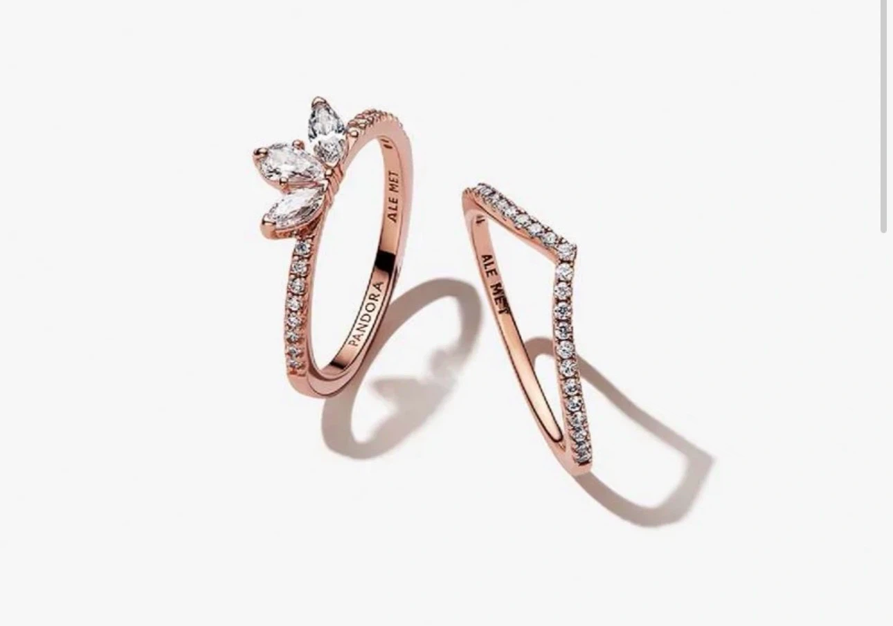 14K Rose Gold-Plated Pandora Stackable Rings - photo 5