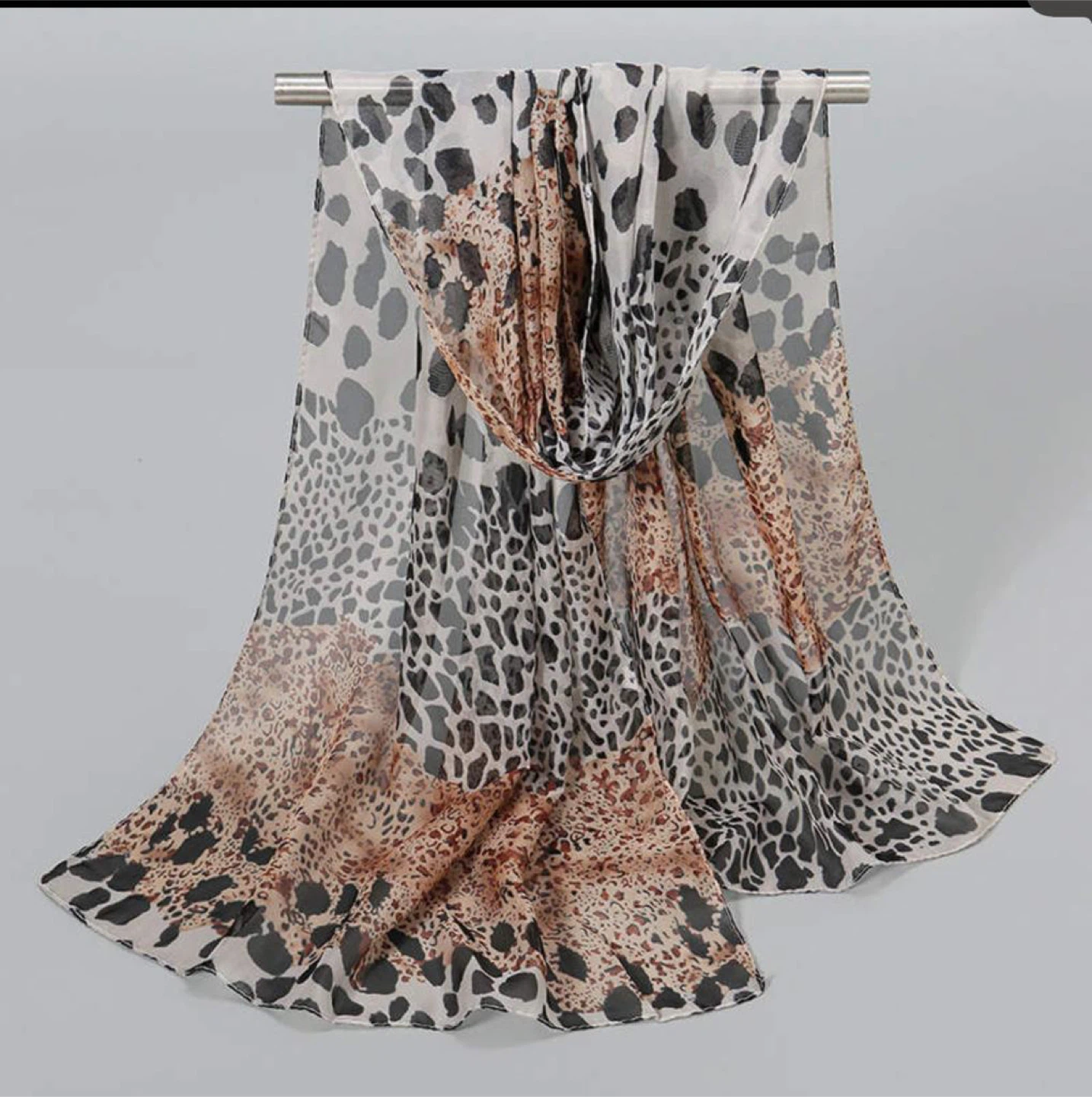 Sheer Scarf - Floral and Leaf Prints