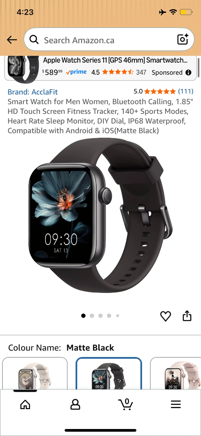 AcclaFit P5 Smart Watch Matte Black