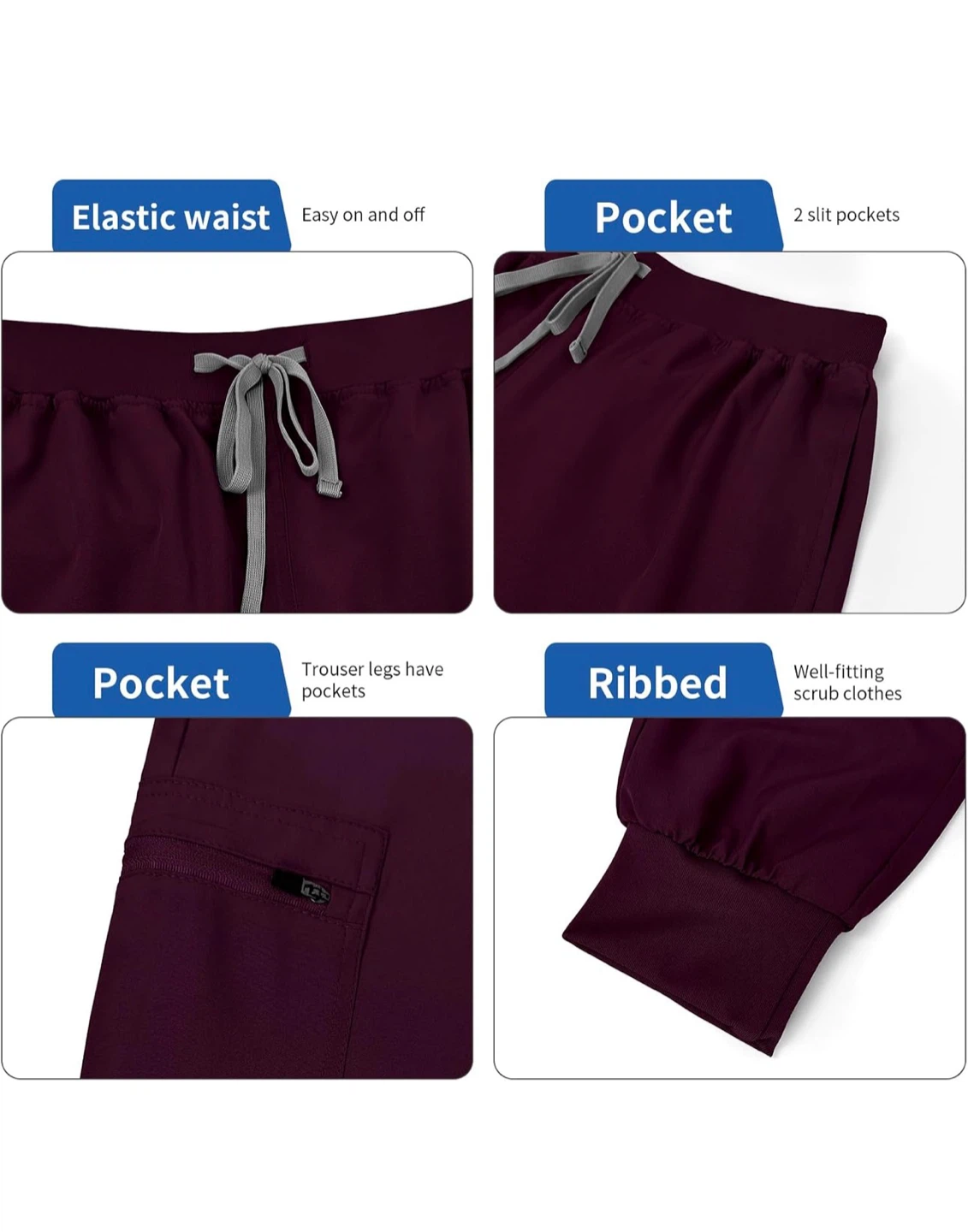 Women's Burgundy Scrub Set - photo 3