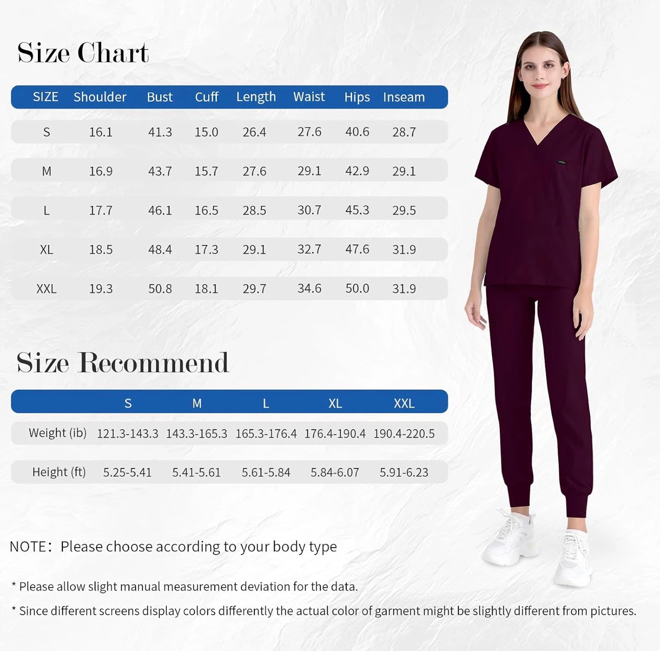 Women's Burgundy Scrub Set - photo 5