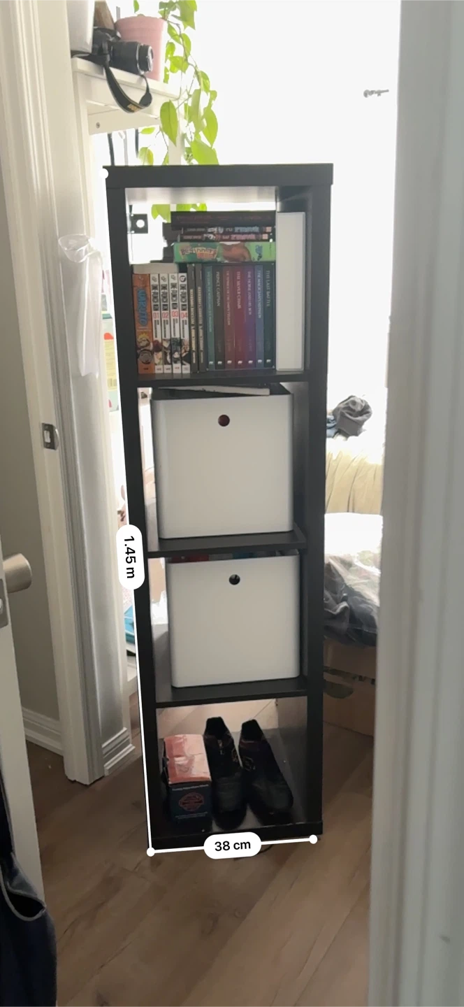 Black 4-Shelf Bookshelf - photo 2