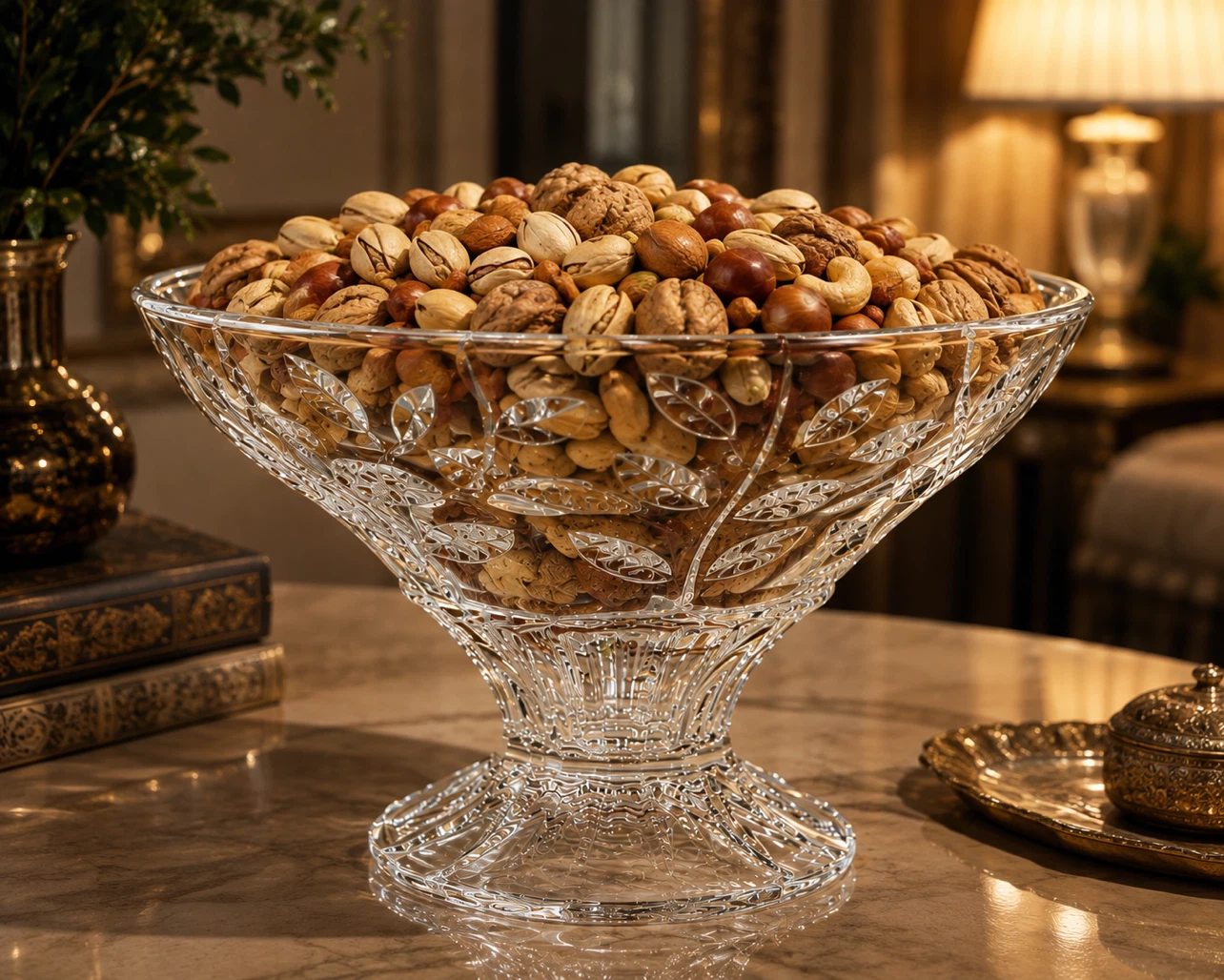 Crystal Footed Fruit Bowl - photo 2