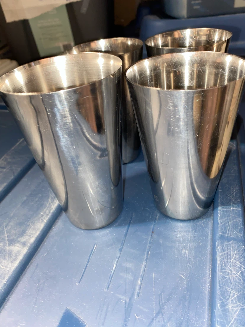 Set of 4 Stainless Steel Tumblers. 3 same one slightly bigger - photo 3