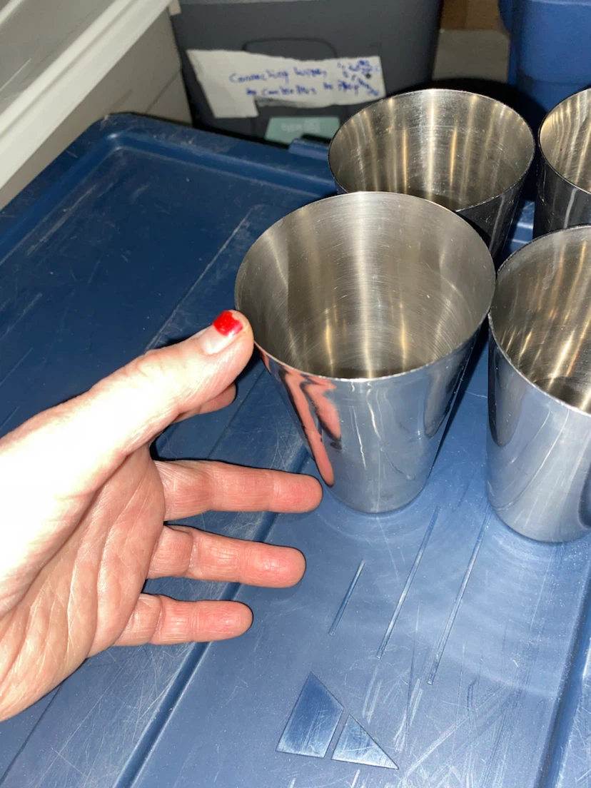 Set of 4 Stainless Steel Tumblers. 3 same one slightly bigger - photo 4