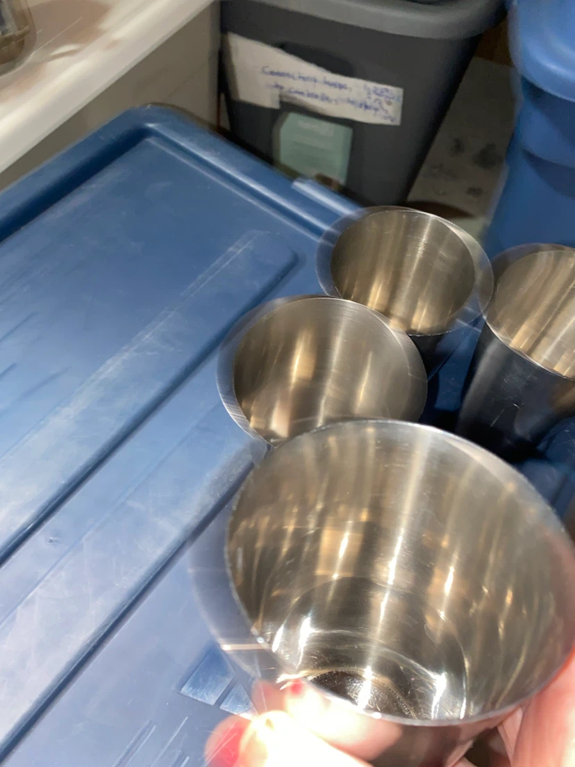 Set of 4 Stainless Steel Tumblers. 3 same one slightly bigger - photo 5