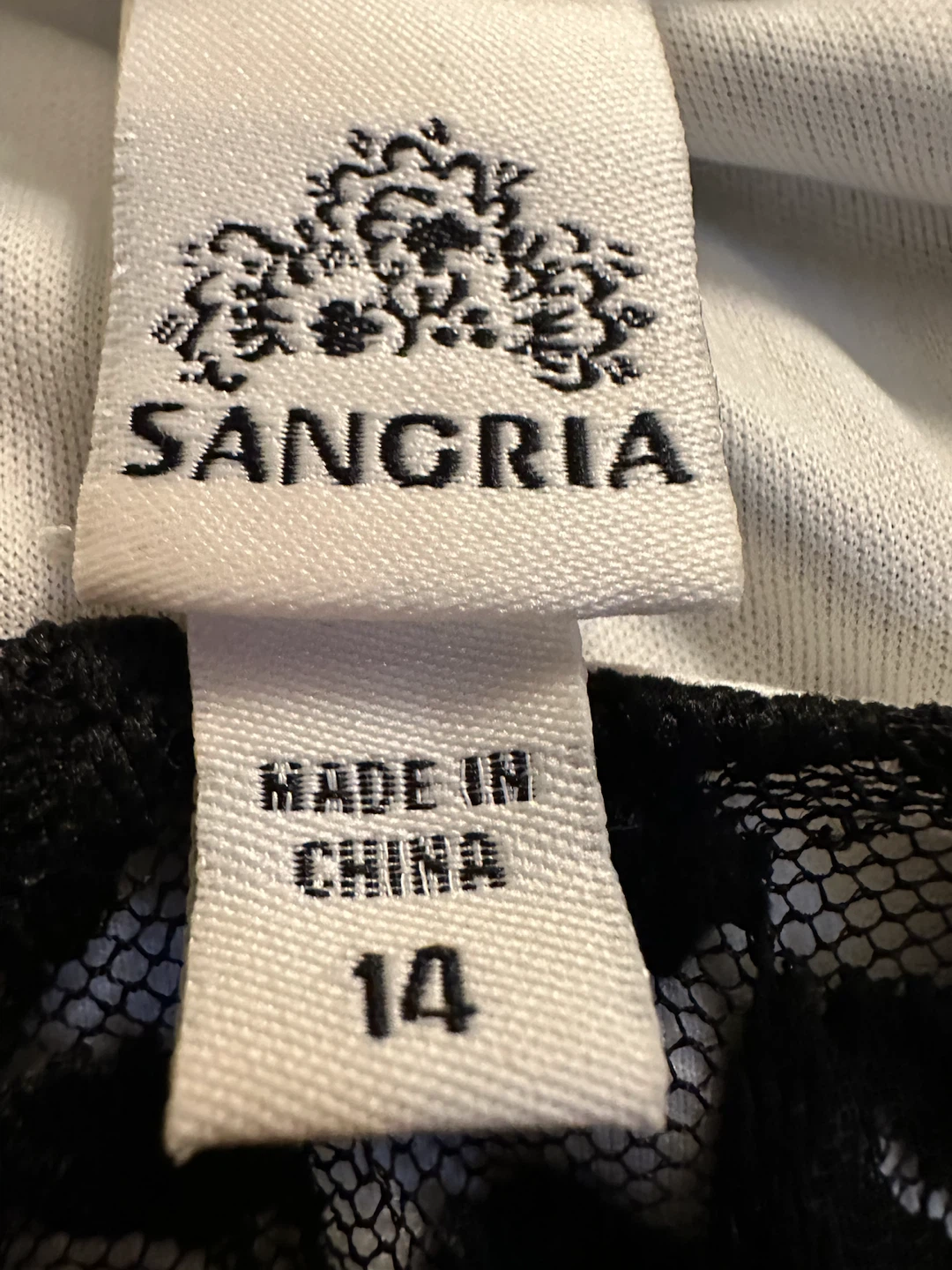 Sangria Black & Cream Lace Dress