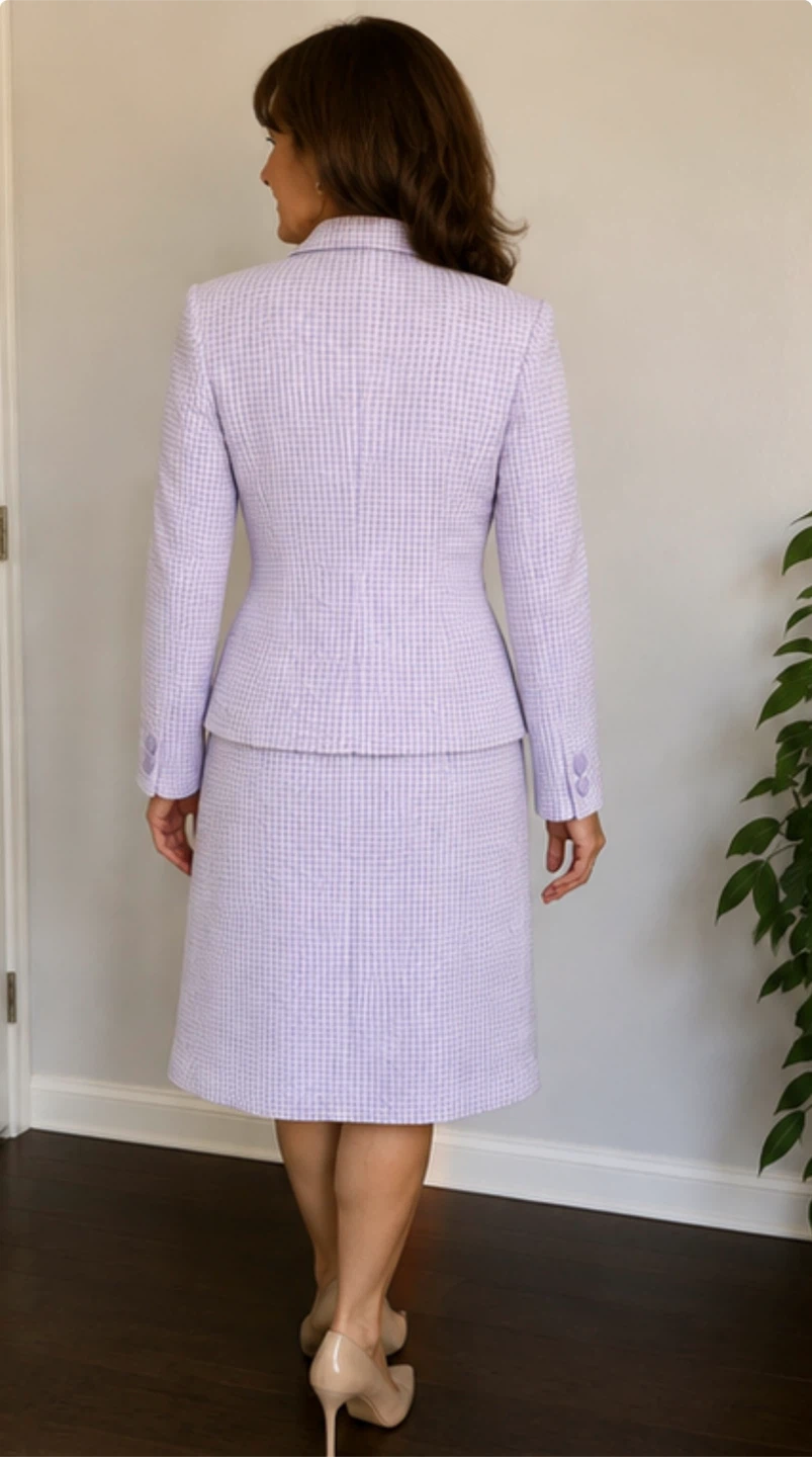 Extenzo Paris Women's Suit Set - Lavender Check - photo 2