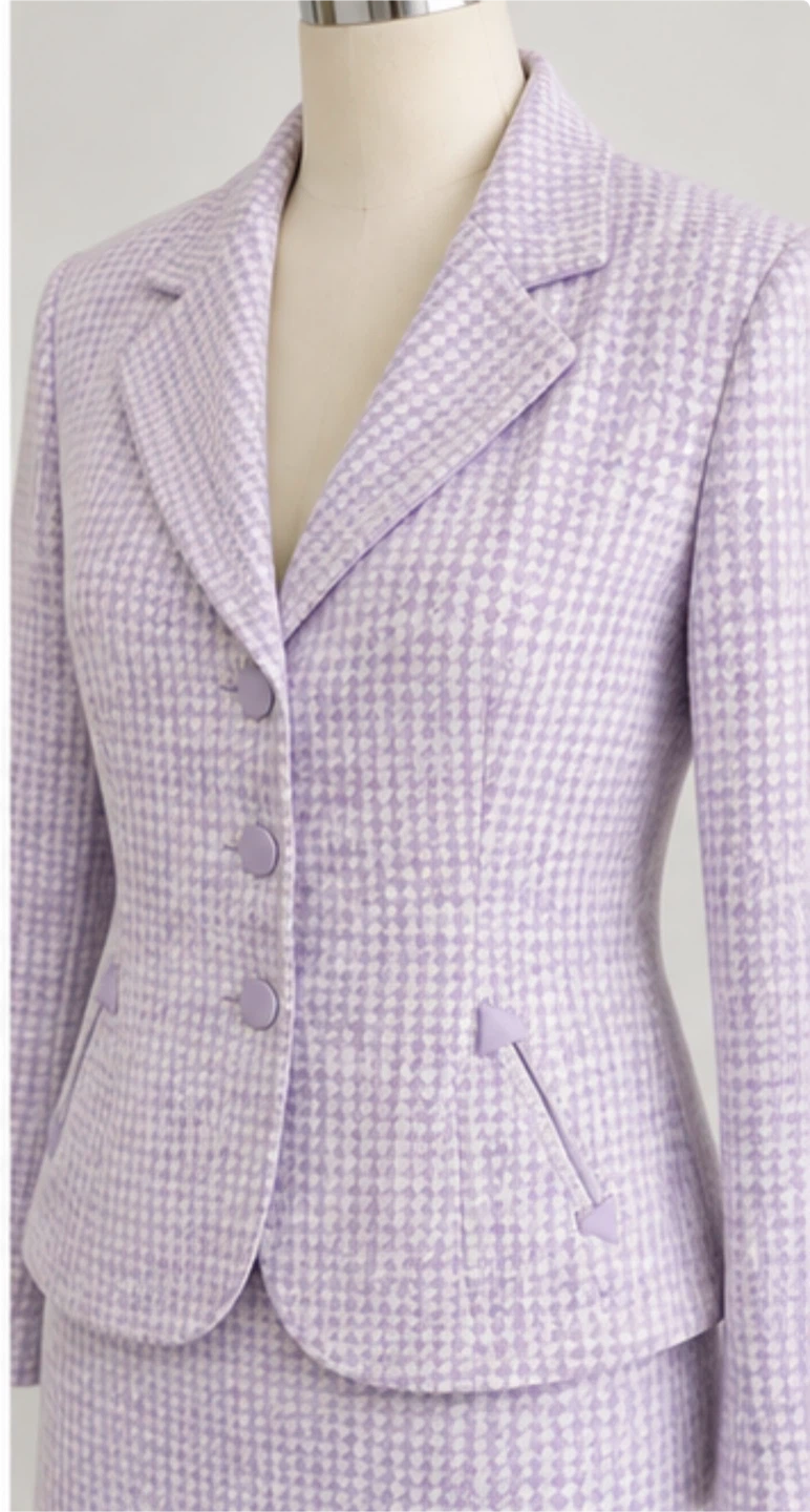 Extenzo Paris Women's Suit Set - Lavender Check - photo 3