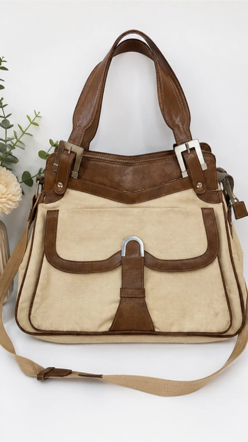 Riviera Glo-Belle Canvas & Leather Shoulder Bag