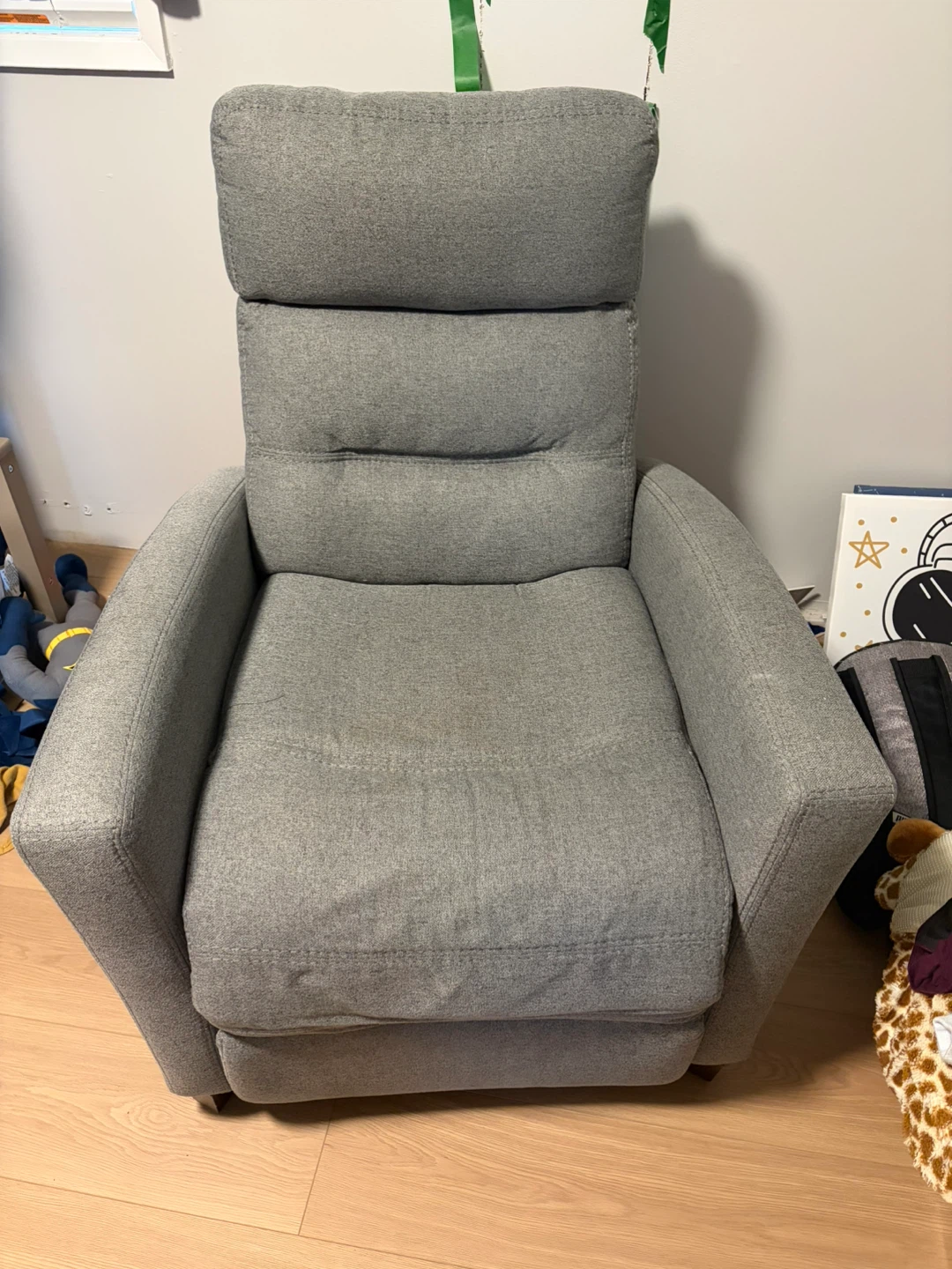 Grey Fabric Recliner Chair
