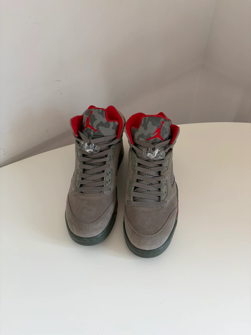 Air Jordan 5 Retro TD Camo Grey Red Sneakers