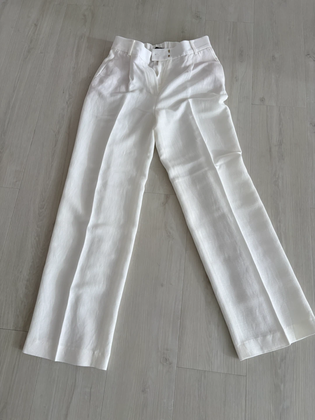 Massimo Dutti White Linen Blend Pants Size 36