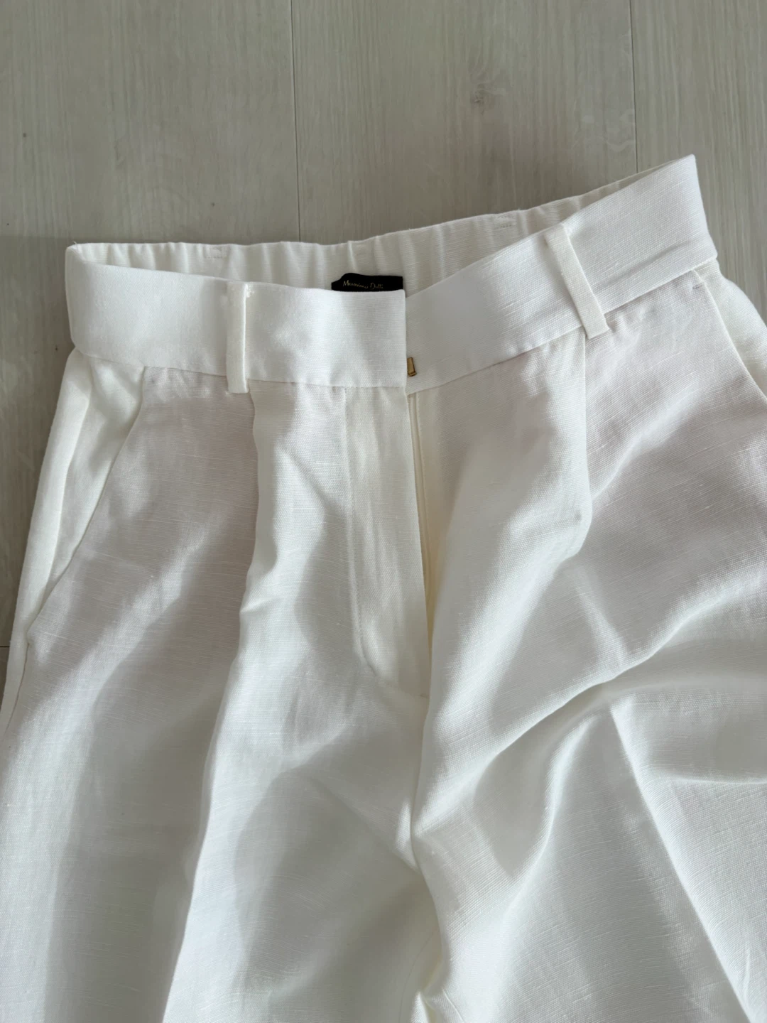 Massimo Dutti White Linen Blend Pants Size 36 - photo 4
