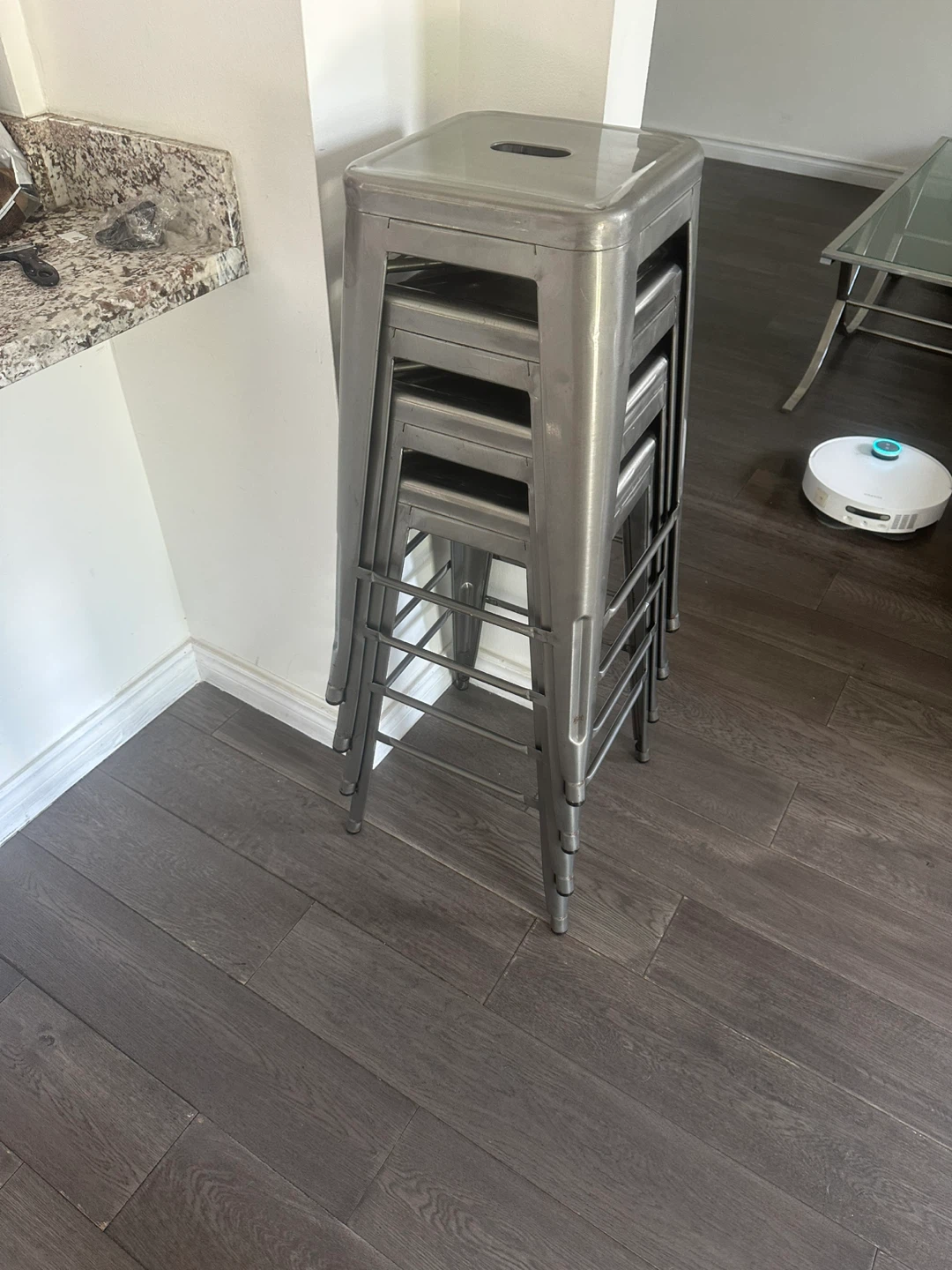 Stackable Metal Counter Stools (Set of 4)