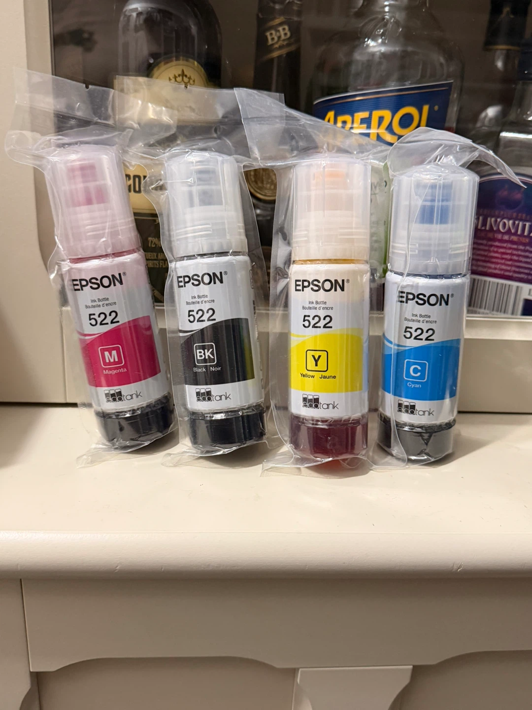 Epson 522 Ink Bottles - Magenta, Black, Yellow, Cyan