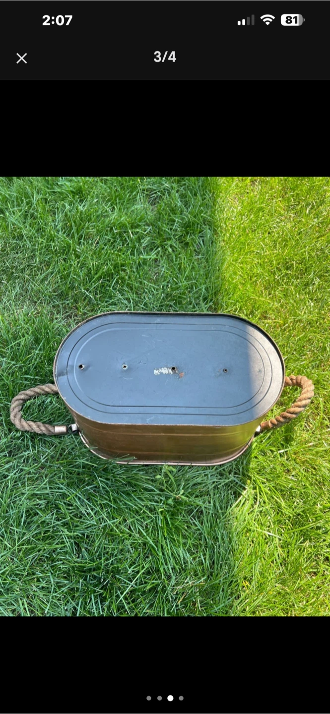 Copper Oval Planter Tub with Rope Handles - photo 3