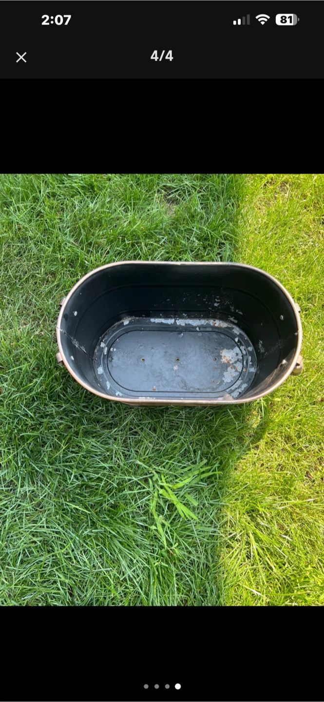 Copper Oval Planter Tub with Rope Handles - photo 4