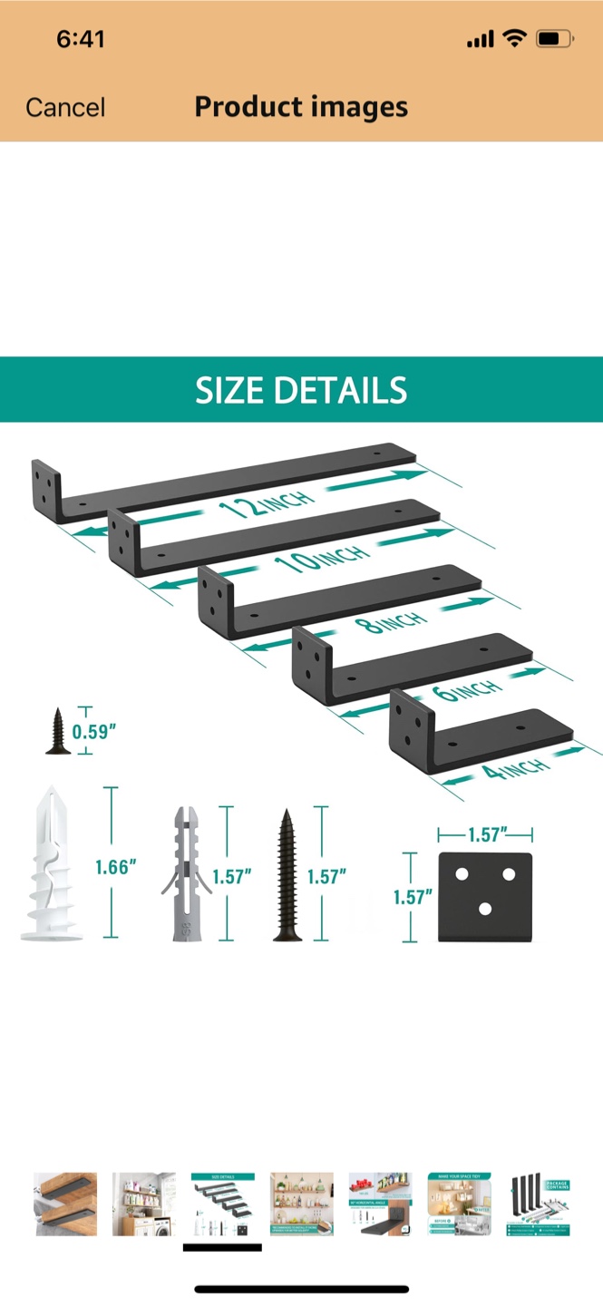 Goovilla Heavy Duty Floating Shelf Brackets - 10 Inch, Black - photo 3
