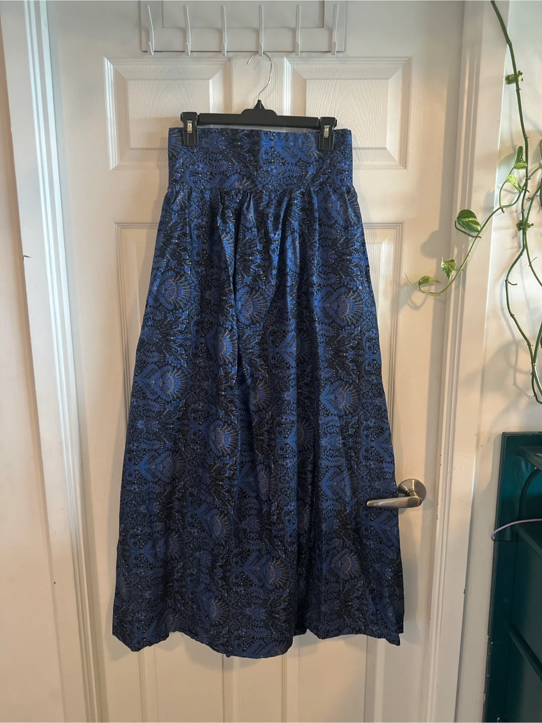 Blue Patterned Maxi Skirt