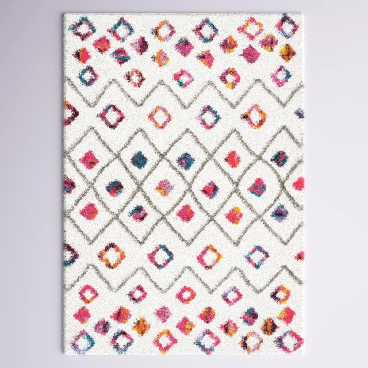 Abramson Bohemian Diamond Trellis Shag Rug by Mack and Milo