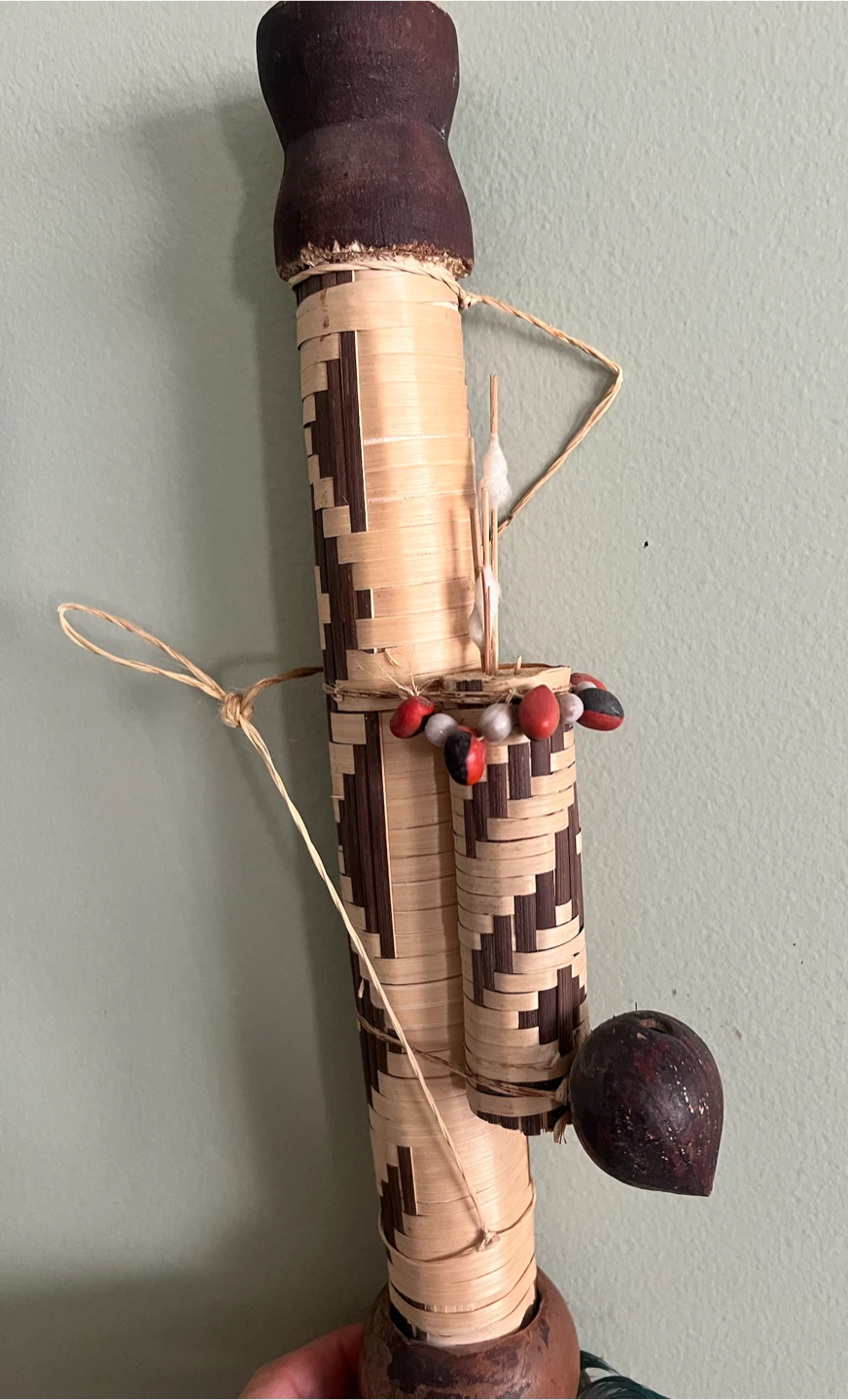 Handmade Woven Decorative Object with Feathers - photo 2
