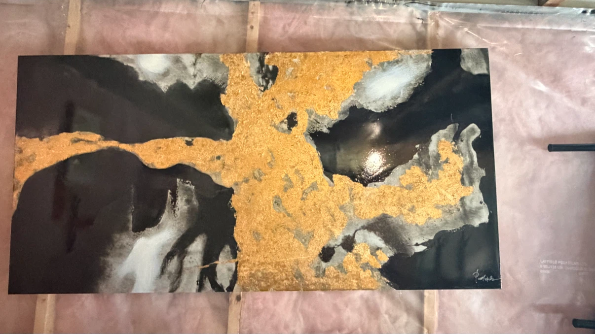 Abstract Black and Gold Wall Art