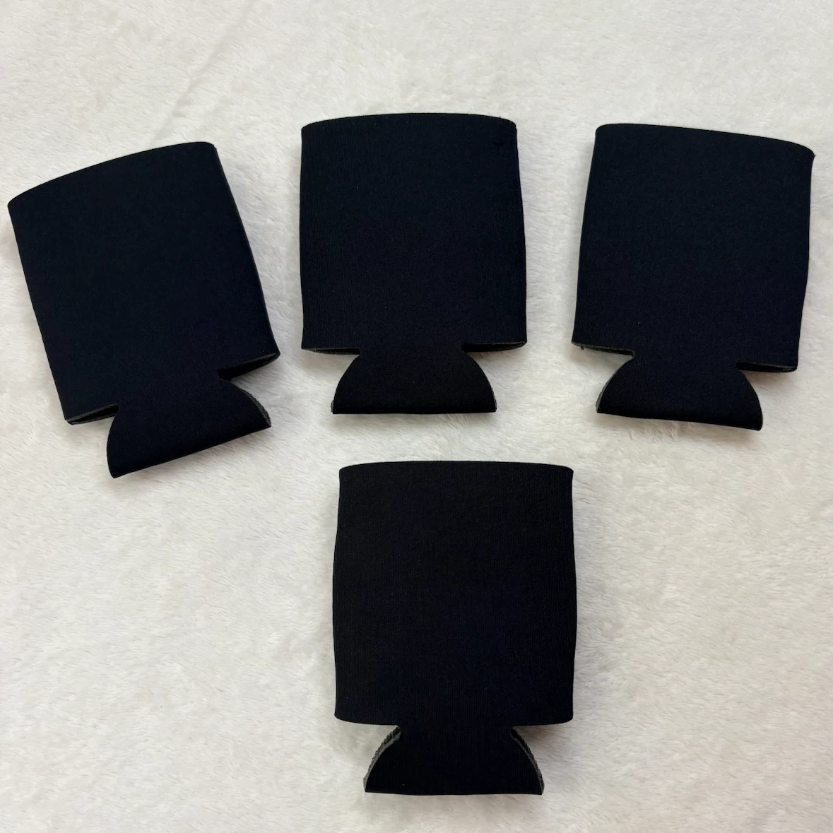 Set Of 4 Black Neoprene Drink Coozies Beverage Insulator Sleeve - photo 4