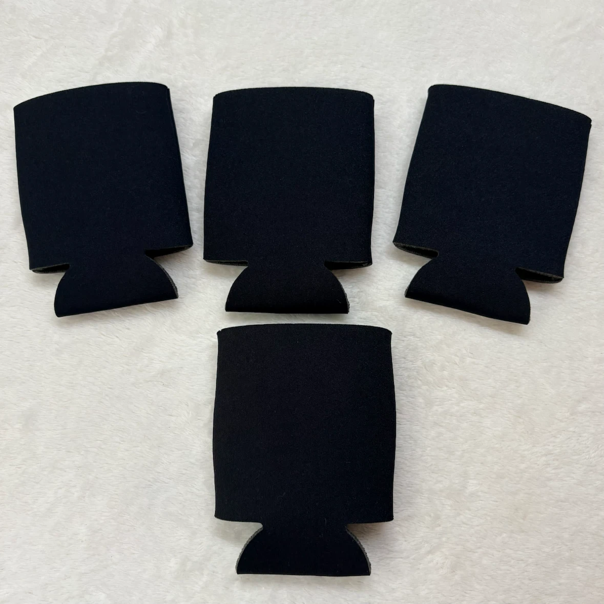 Set Of 4 Black Neoprene Drink Coozies Beverage Insulator Sleeve - photo 5