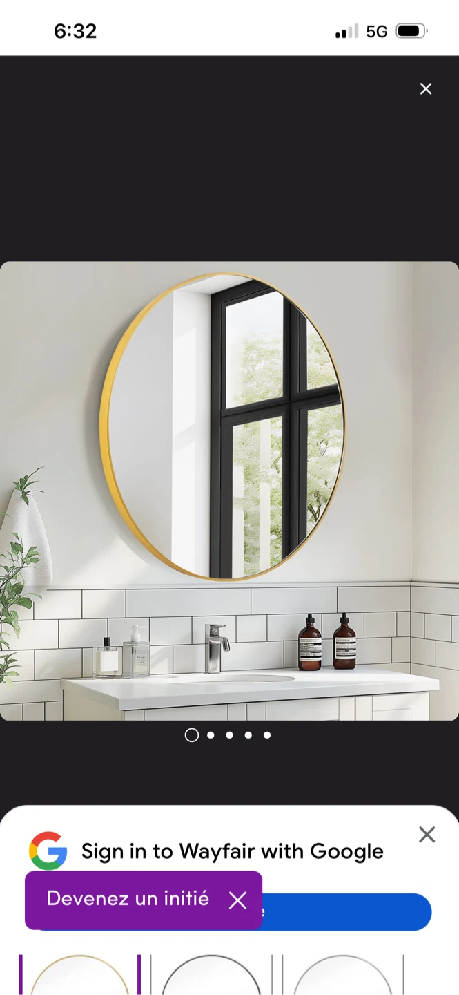 New Gold Round Medicine Cabinet with Mirror