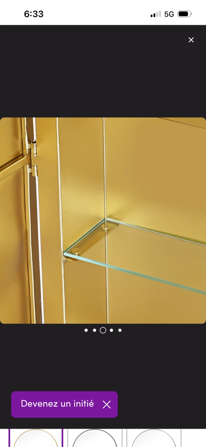 New Gold Round Medicine Cabinet with Mirror - photo 3