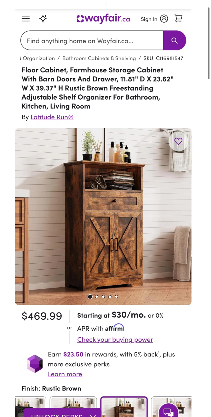 Brand New Rustic Brown Farmhouse Storage Cabinet - photo 2