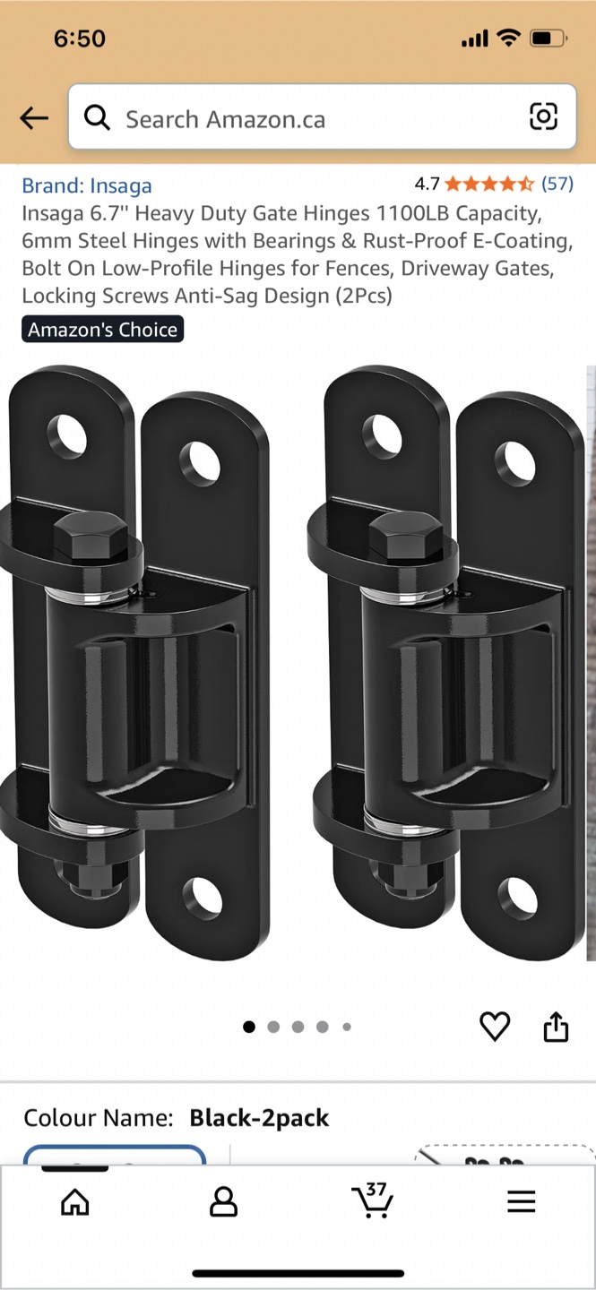 Insaga 6.7" Heavy Duty Gate Hinges (2 Pack)