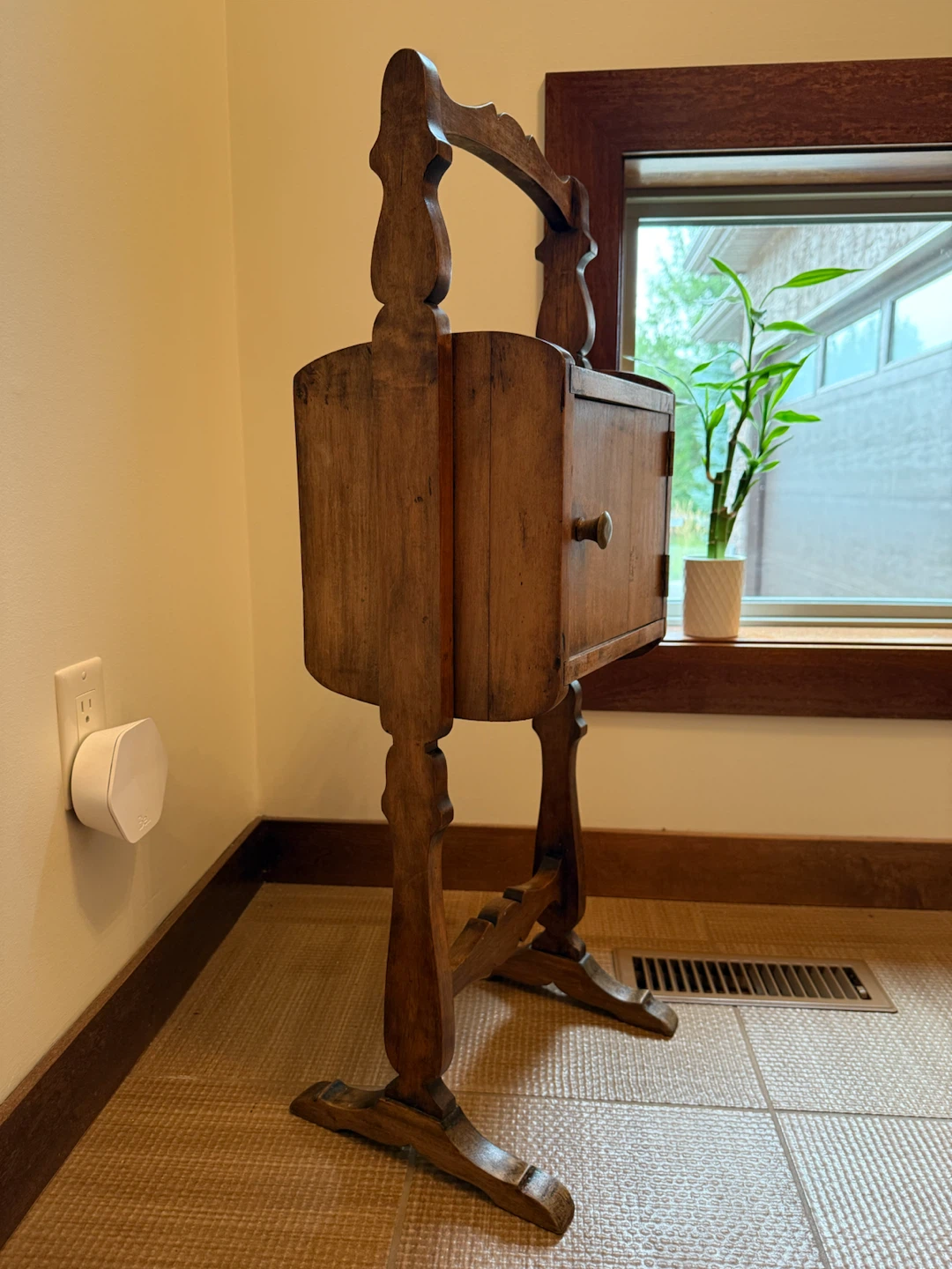 Antique Wooden Gentleman’s Valet Stand with Storage Cabinet - photo 2