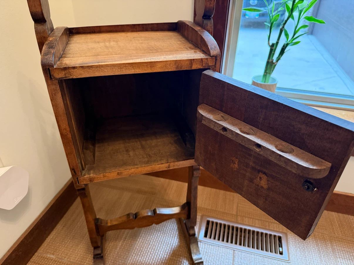 Antique Wooden Gentleman’s Valet Stand with Storage Cabinet - photo 4