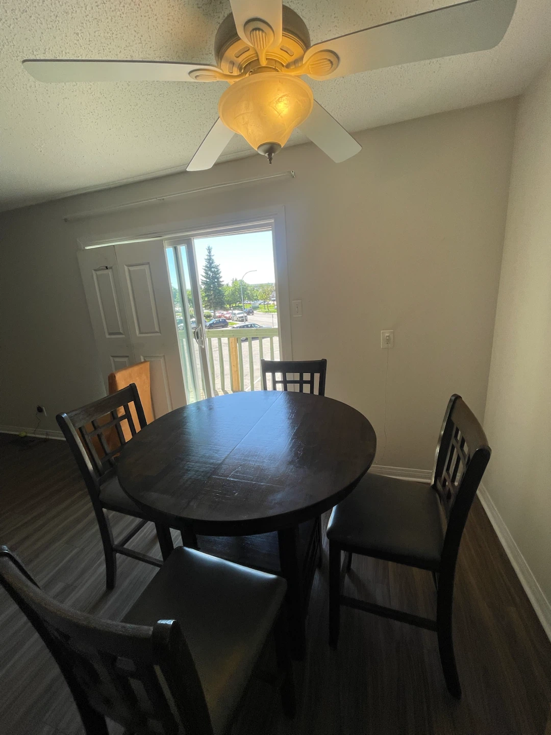 Round Dark Wood Dining Table with 4 Chairs - photo 5