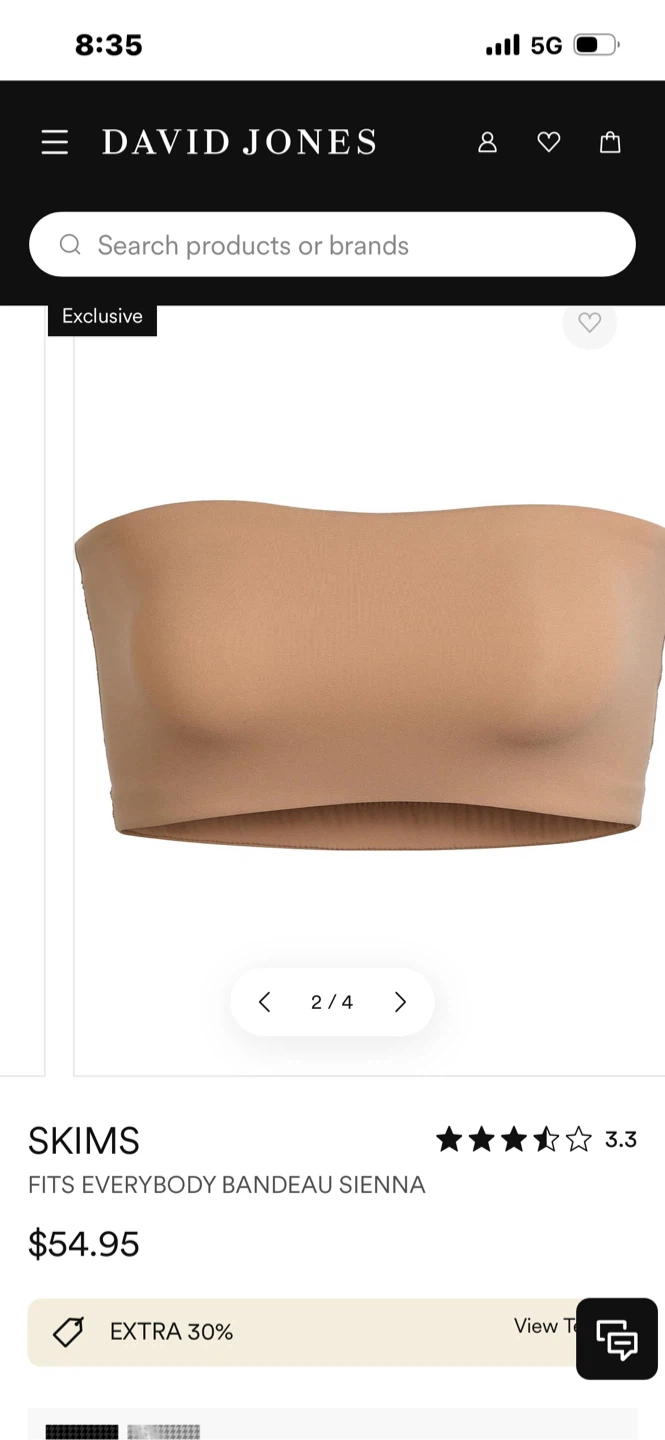 SKIMS  Bandeau Bra Sienna size L