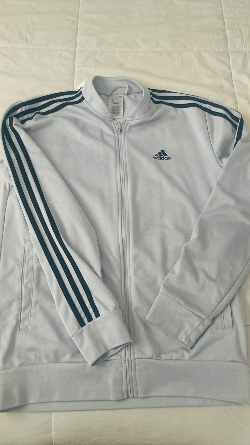 Adidas Track Jacket and Pants Set - Light grey  - Size M