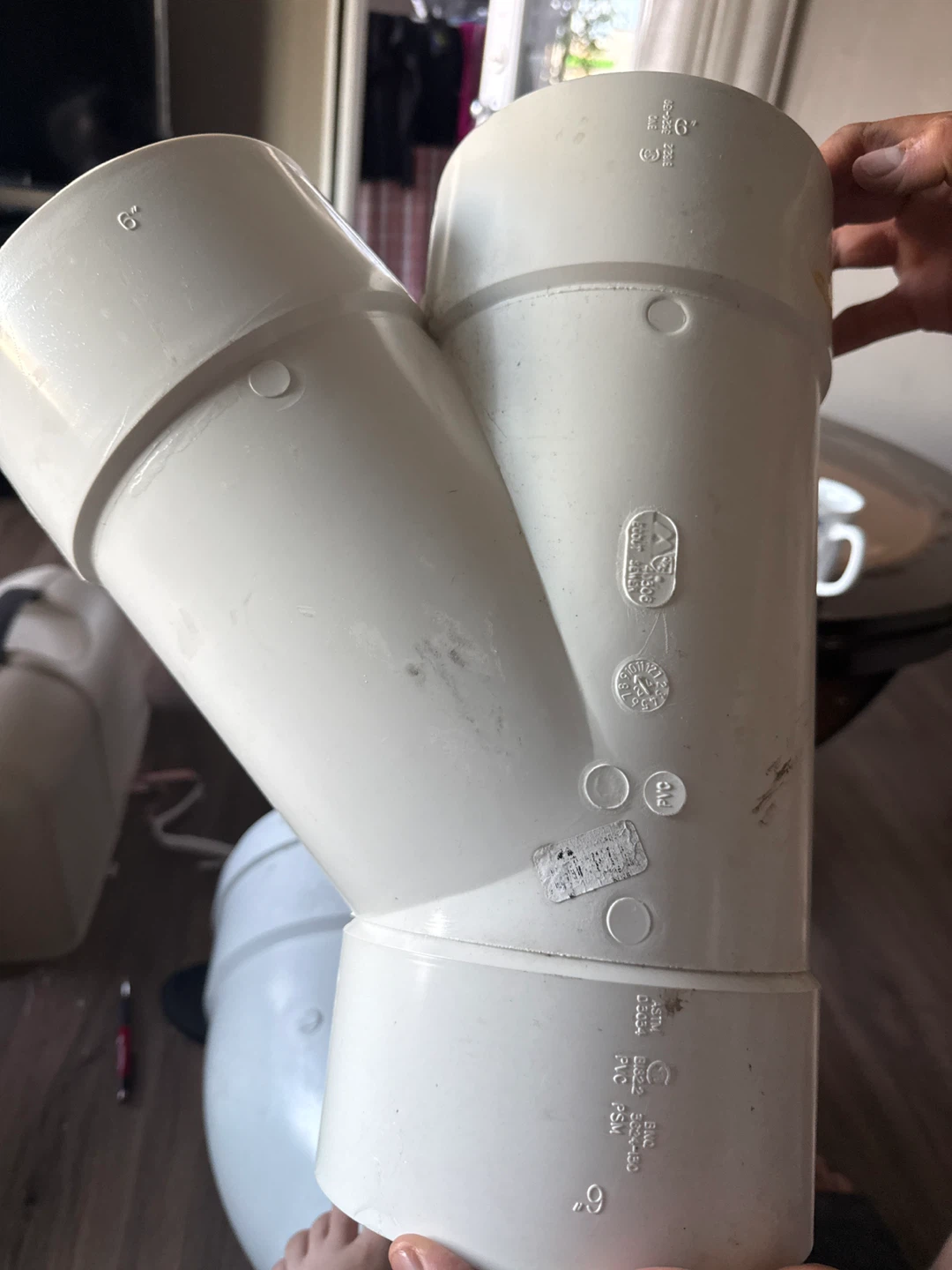 White PVC Pipe Fittings (Y-Connector, Coupler) - photo 3