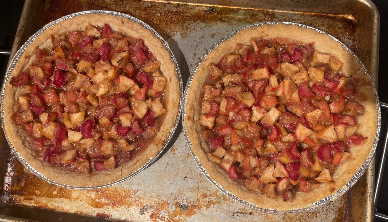 Free - 2 Apple & Rhubarb Pies Pickup ASAP